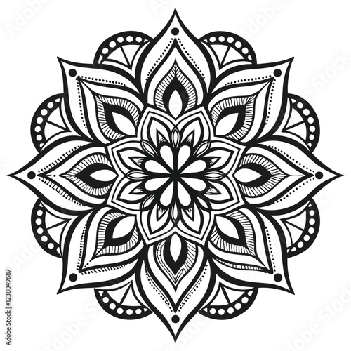 MANDALA DESIGN BLACK AND WHITE COLORE