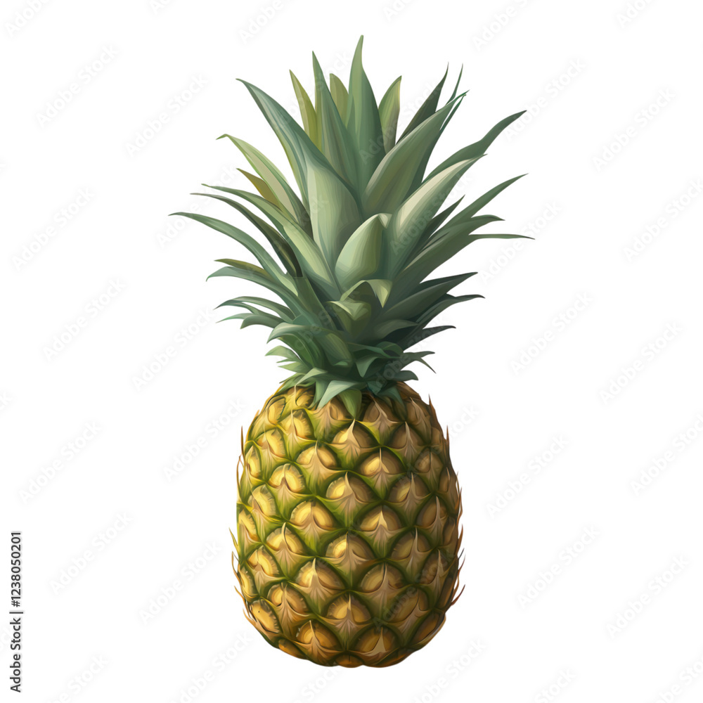 Vibrant pineapple illustration, intricate details, soft shadows, transparent backdrop, ideal for digital design and creative projects Vibrant pineapple illustration, intricate details, soft shadows, transparent backdrop, ideal for digital design and creative projects