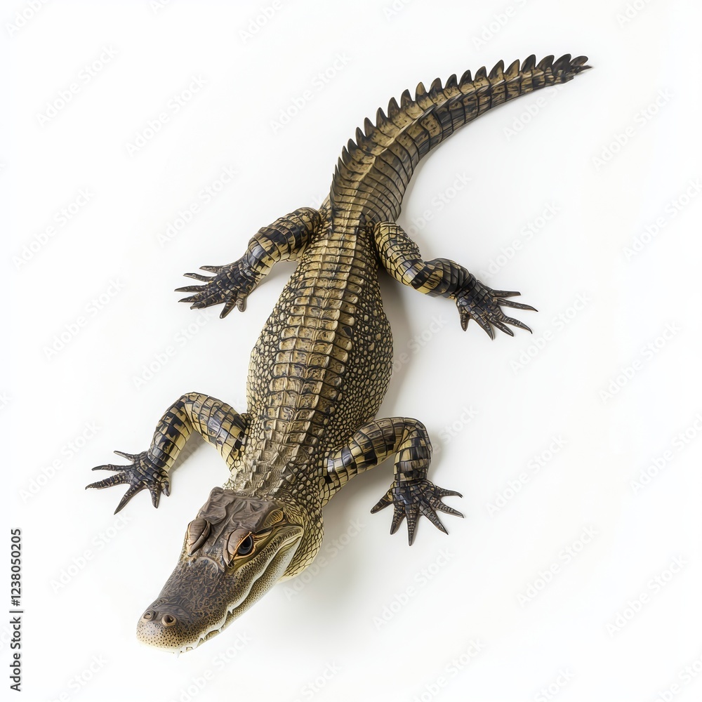 Naklejka premium Caiman Isolated on White Background