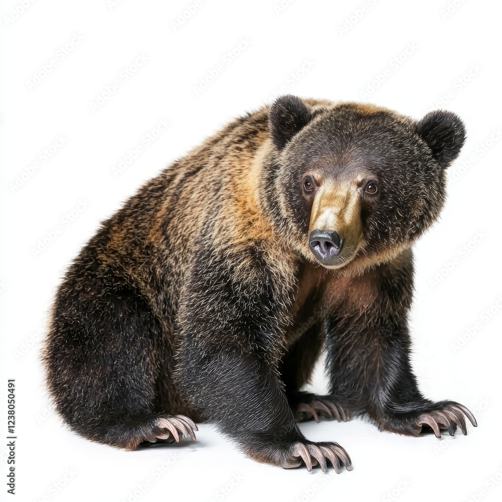 Fototapeta premium Cave Bear Isolated on White Background for Educational Content