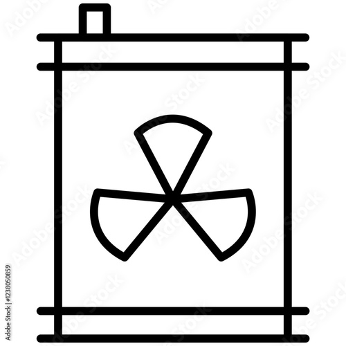 Nuclear Waste Line Icon Style