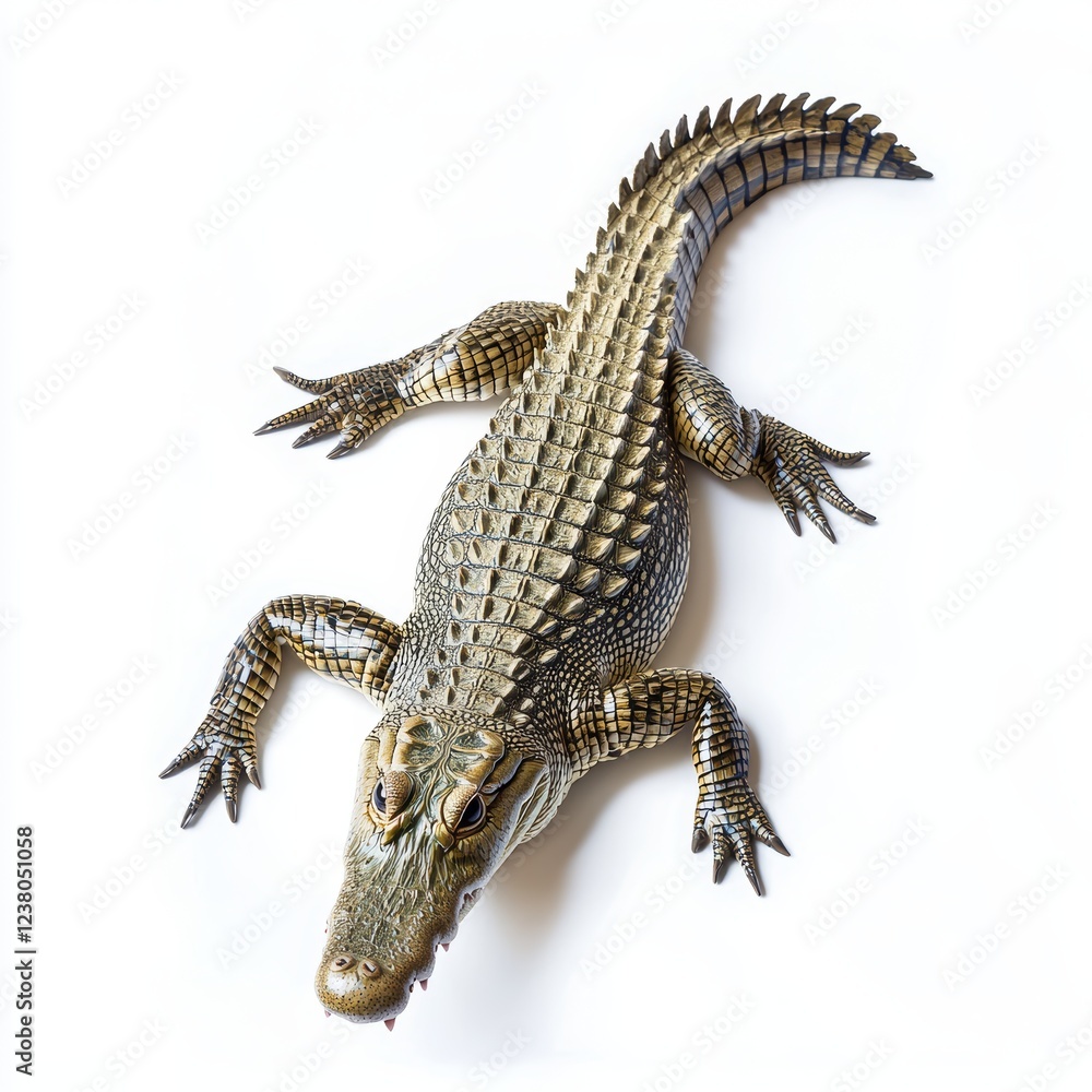 Naklejka premium Crocodile isolated on white background for marketing campaigns