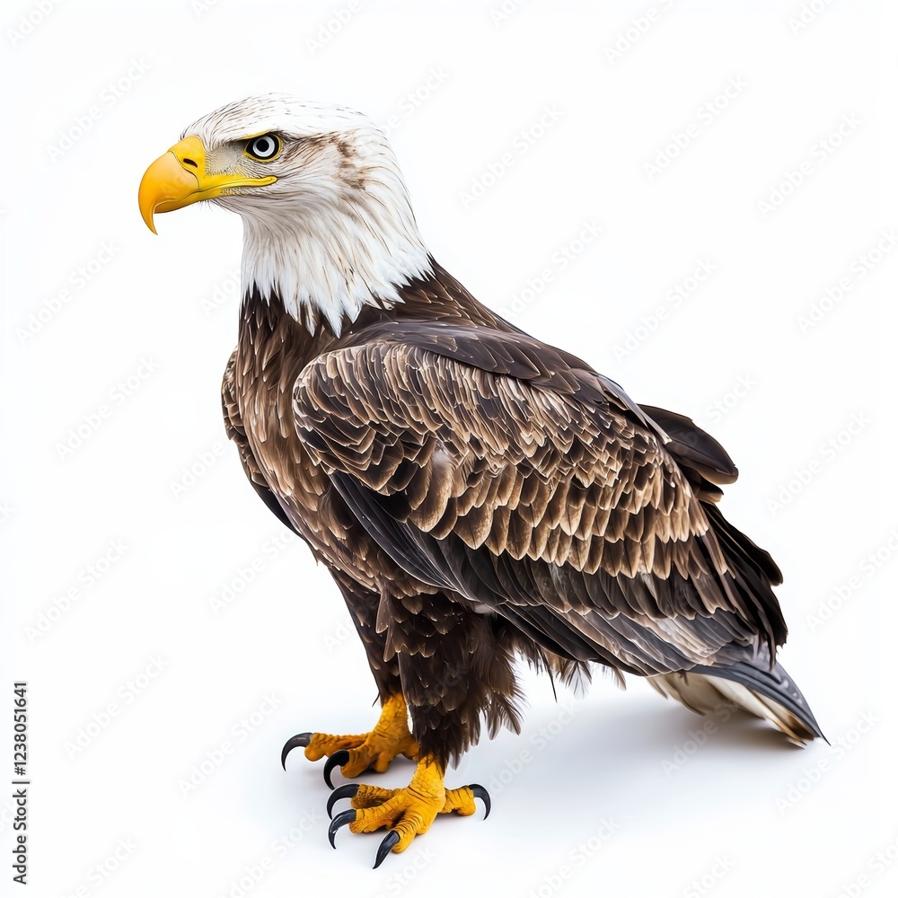 Naklejka premium Majestic Eagle Isolated on White Background for Wildlife and Nature Marketing Campaigns