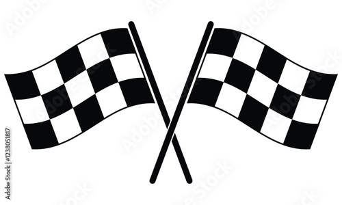 Finish flag icon. Race flag icon, sports, auto moto racing competitions, realistic flat design. Startup Strategy and Success collection. Vector illustration.