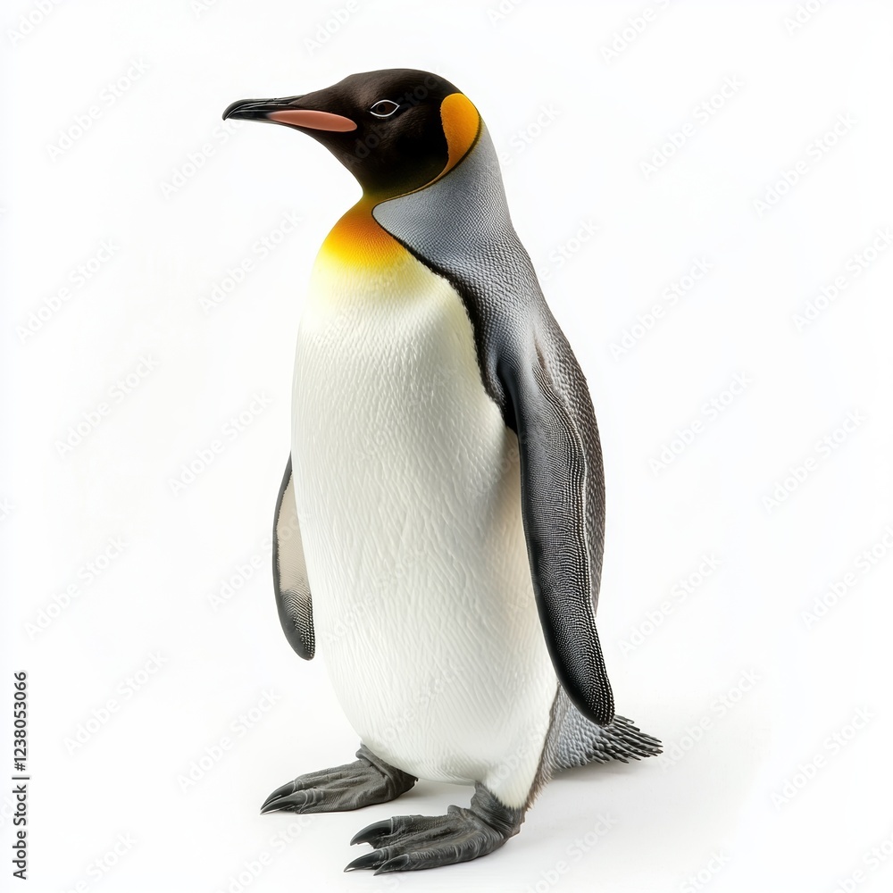 Obraz premium King Penguin on isolated white background for advertising and marketing campaigns