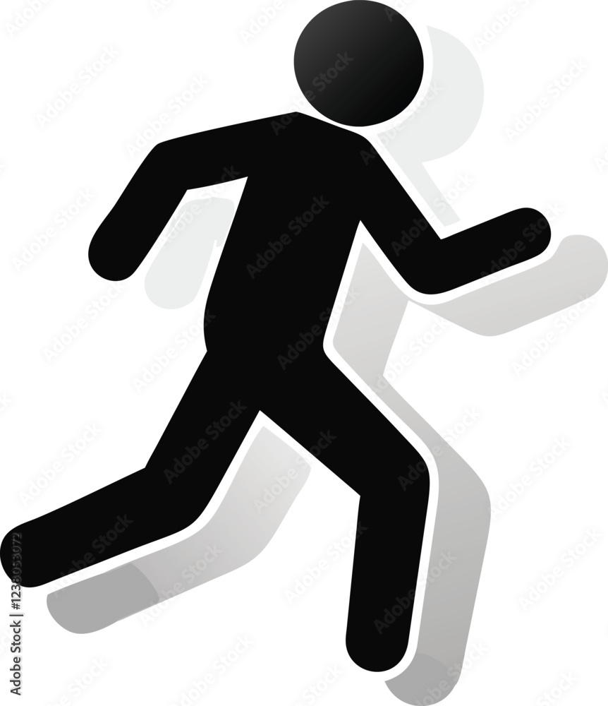running man icon on white background running man icon on white background