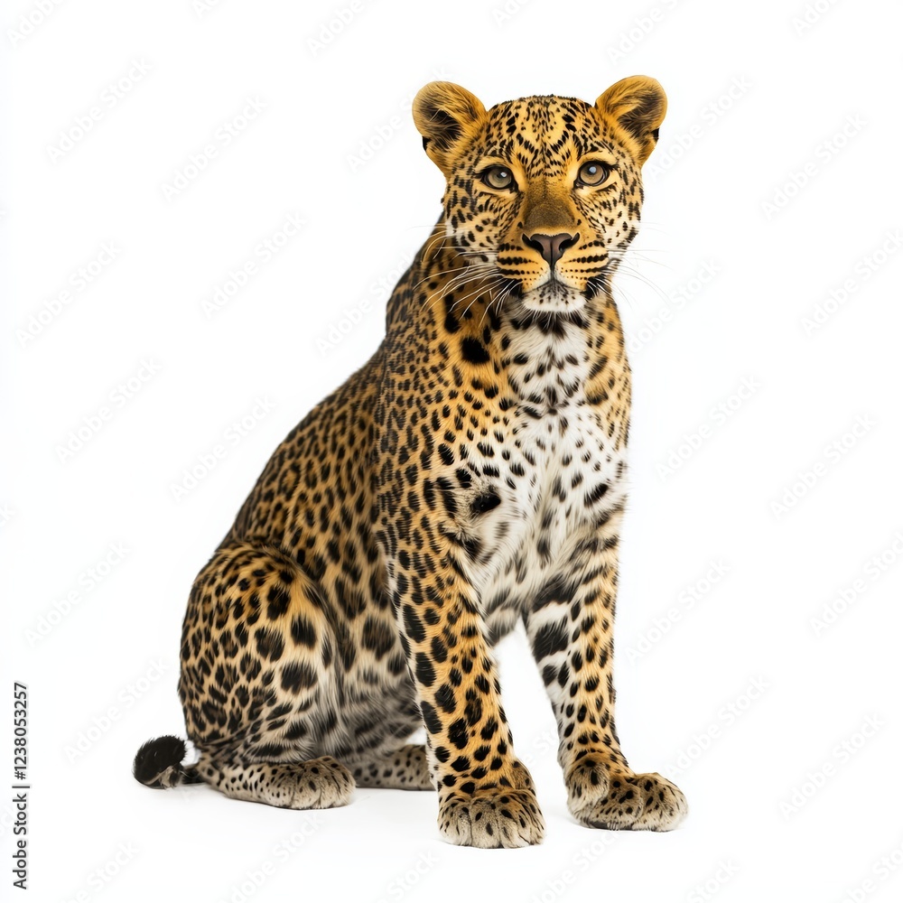 Leopard isolated on white background for marketing campaigns Leopard isolated on white background for marketing campaigns
