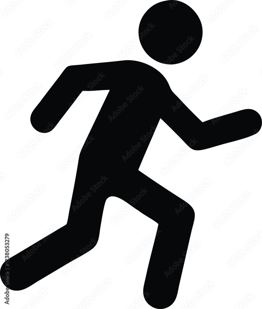 running man icon on white background