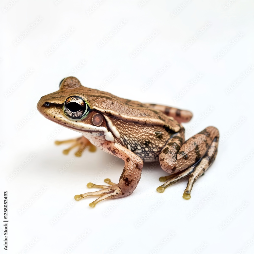 Fototapeta premium Close-up of a Marsh Frog on White Background for Wildlife and Nature Photography
