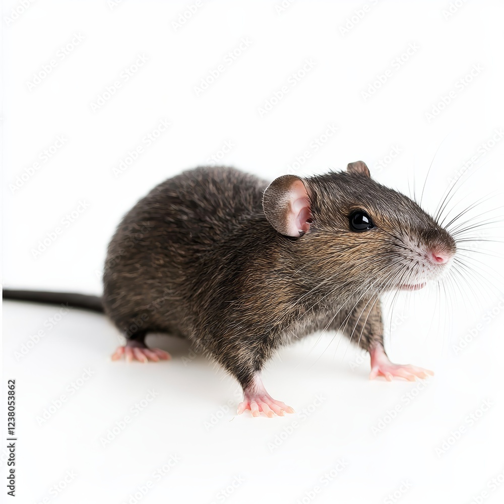 Muskrat isolated on white background for wildlife marketing campaigns Muskrat isolated on white background for wildlife marketing campaigns