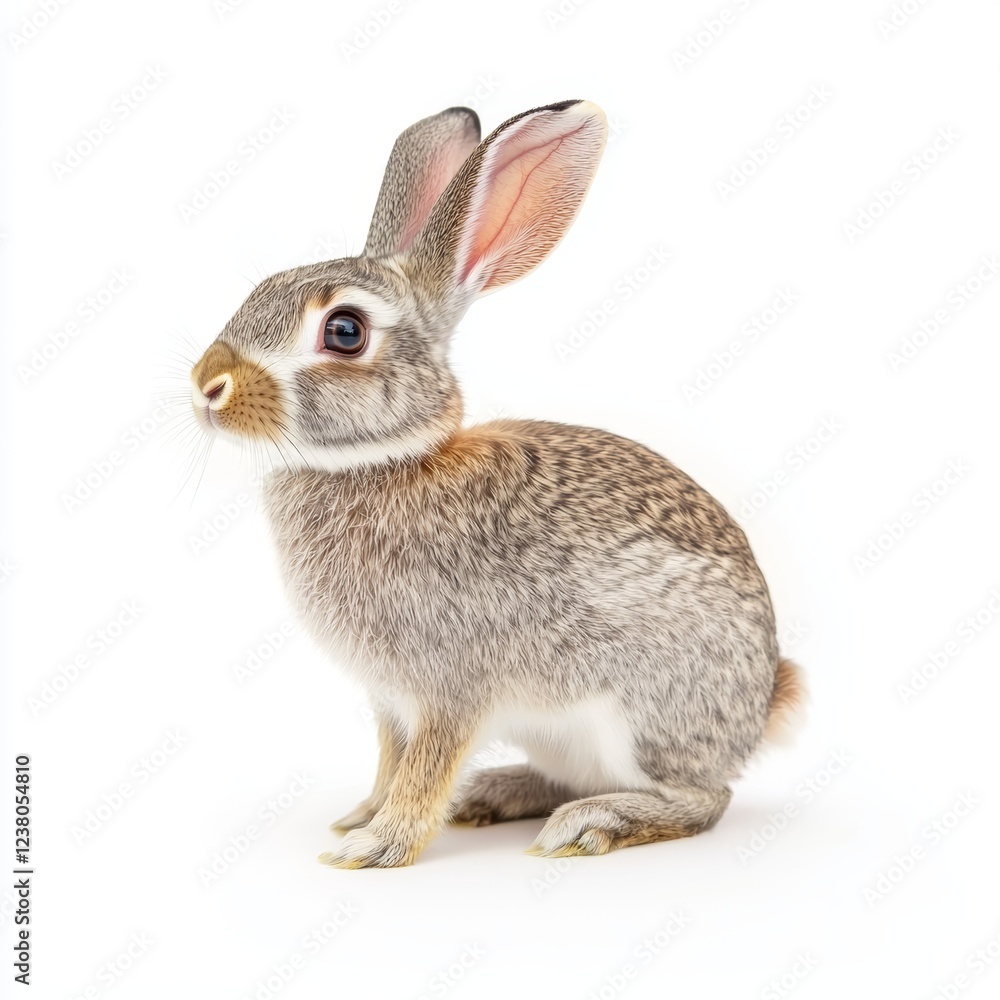 Rabbit isolated on white background for marketing campaigns Rabbit isolated on white background for marketing campaigns