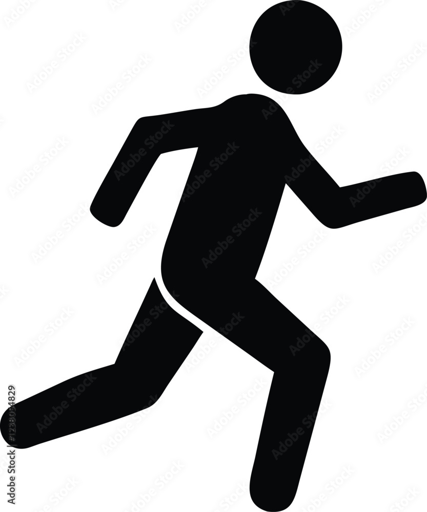 running man icon on white background running man icon on white background
