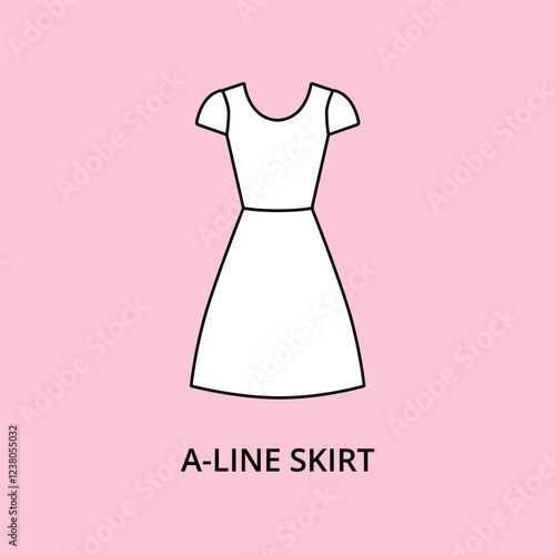 A-line skirt dress vector icon editable stroke