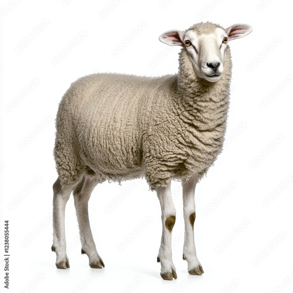 Isolated Sheep on White Background for Marketing Campaigns Isolated Sheep on White Background for Marketing Campaigns