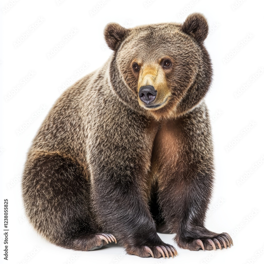 Obraz premium Taiga Bear Isolated on White Background for Wildlife Marketing Campaigns