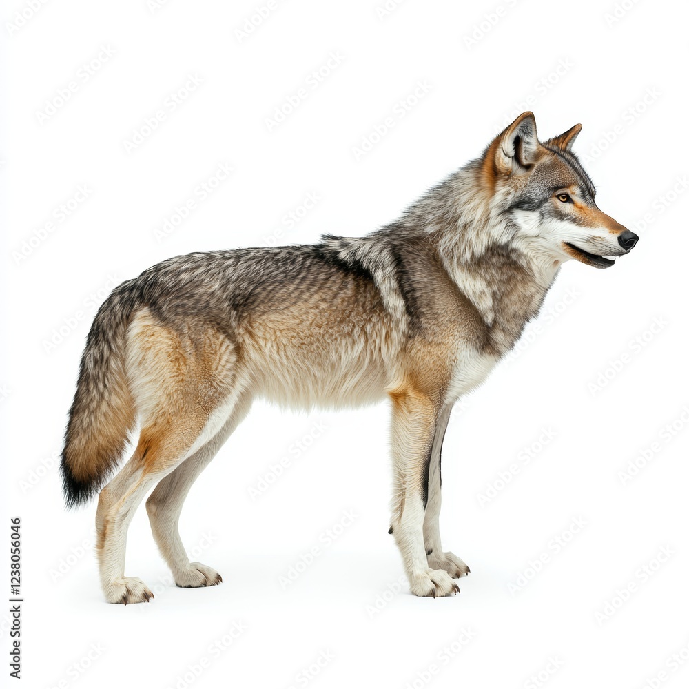 Fototapeta premium Tundra Wolf in Isolation on White Background for Marketing and Advertising
