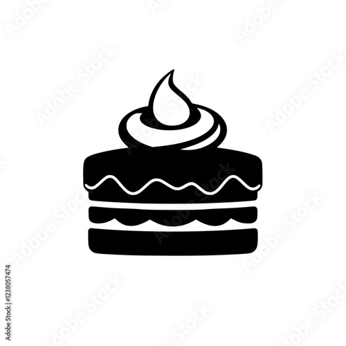 A delectable layered cake, adorned with whipped cream, perfect for birthdays or any special occasion. This image is ideal for food blogs, bakeries, and dessert lovers.