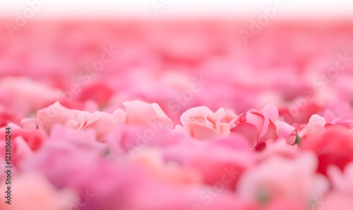  a vast field of red and pink roses in full bloom, Generative AI