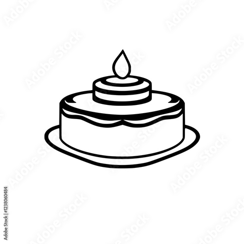 Birthday Cake with Candle: A Sweet Celebration Image. Perfect for blogs, websites, and social media. Delicious and joyful image of a birthday cake.