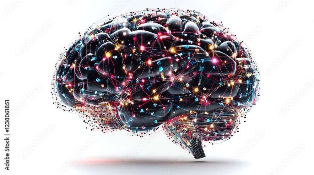 Fototapeta premium Visualization of neural connections showcasing artificial intelligence capabilities in 4K