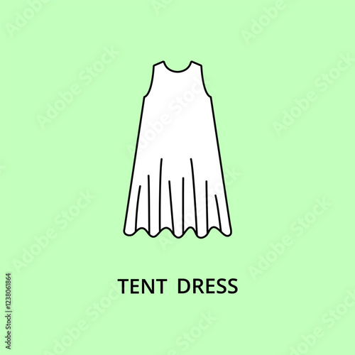 Tent dress vector icon editable stroke