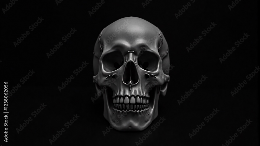 Human Skull in Black and White Human Skull in Black and White