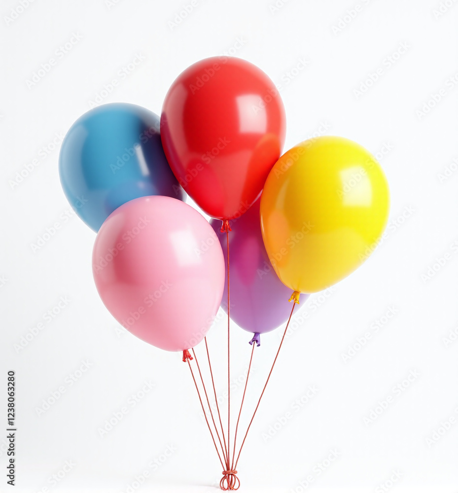 Colorful 3D Balloons on String, Fun and Festive Party Decor for Kids
