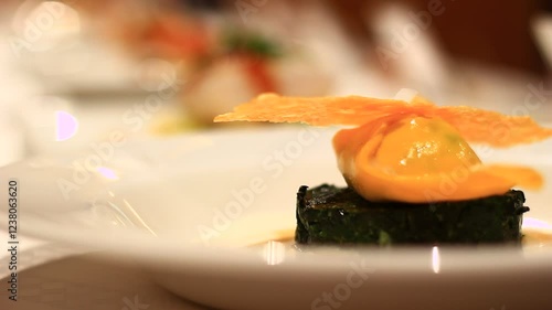 Specially prepared food in a restaurant.