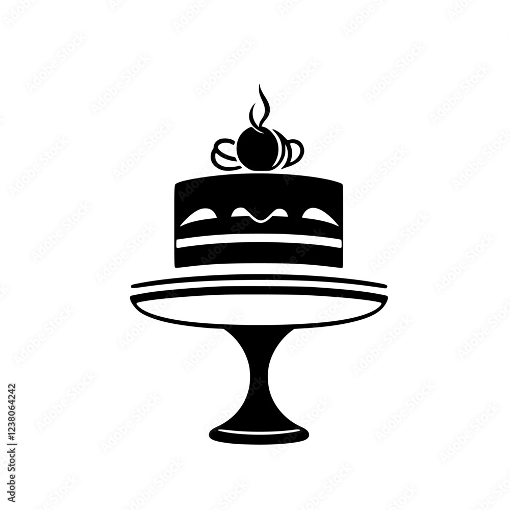 A delectable chocolate cake, layered and frosted to perfection, sits on an elegant cake stand, ready to be enjoyed. A perfect image for bakeries, dessert menus, or food blogs. A delectable chocolate cake, layered and frosted to perfection, sits on an elegant cake stand, ready to be enjoyed. A perfect image for bakeries, dessert menus, or food blogs.