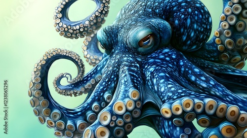 Wallpaper Mural A Detailed Close Up Of A Blue Octopus Tentacles Torontodigital.ca