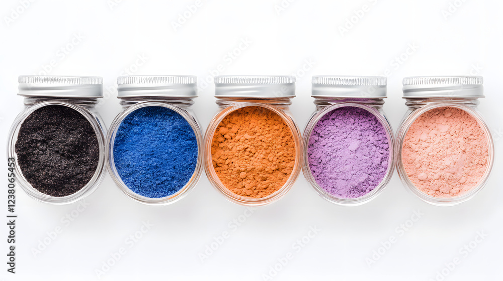 Close-up of various food additives in containers, showcasing bright colors and a variety of textures, used in food processing and preparation.
Close-up of various food additives in containers, showcasing bright colors and a variety of textures, used in food processing and preparation.