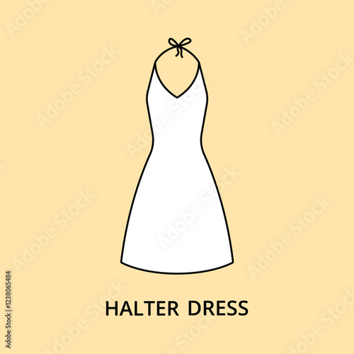 Halter dress vector icon editable stroke