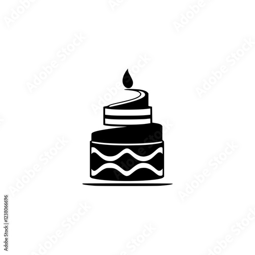 A delightful birthday cake with a single candle, a simple yet elegant design, perfect for celebrations and sweet moments. This image is ideal for food blogs, bakeries, and party supplies.