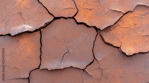 Cracked, dry earth texture; arid landscape background; drought; environmental damage; design element