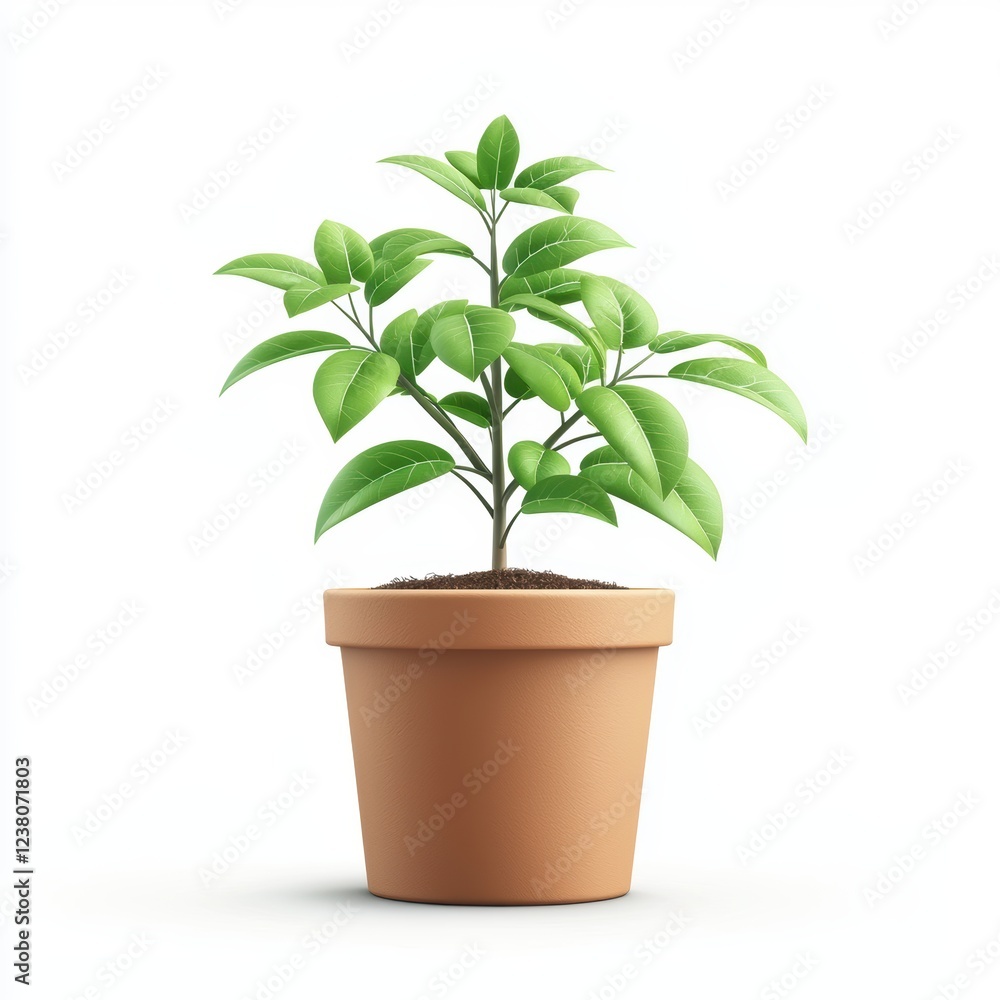 potted plant in a biodegradable pot, symbolizing sustainability, placed on a white background potted plant in a biodegradable pot, symbolizing sustainability, placed on a white background