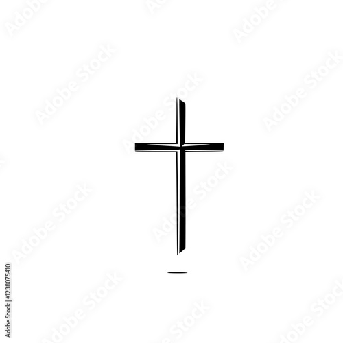 Simple Black Cross: A Symbol of Christianity and Faith.  A minimalist design representing hope, spirituality, and religious belief. Perfect for religious art, websites, or design projects.