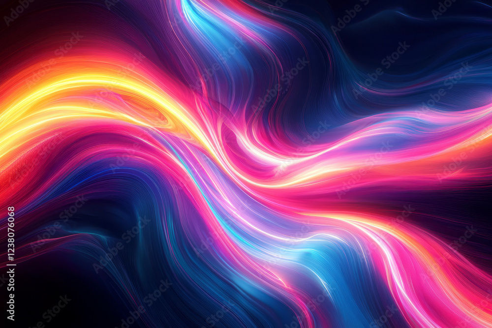 Vibrant Neon Flow An Energetic Abstract Design of Curving Light Lines Against a Dark Backdrop Capturing a Futuristic Aesthetic Vibrant Neon Flow An Energetic Abstract Design of Curving Light Lines Against a Dark Backdrop Capturing a Futuristic Aesthetic