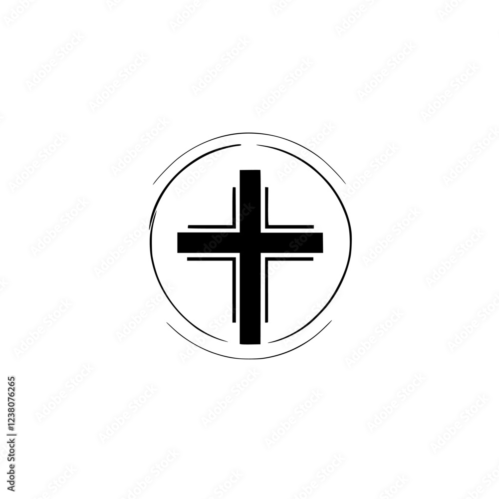 Modern Minimalist Cross Design: A Simple Christian Religious Symbol Modern Minimalist Cross Design: A Simple Christian Religious Symbol