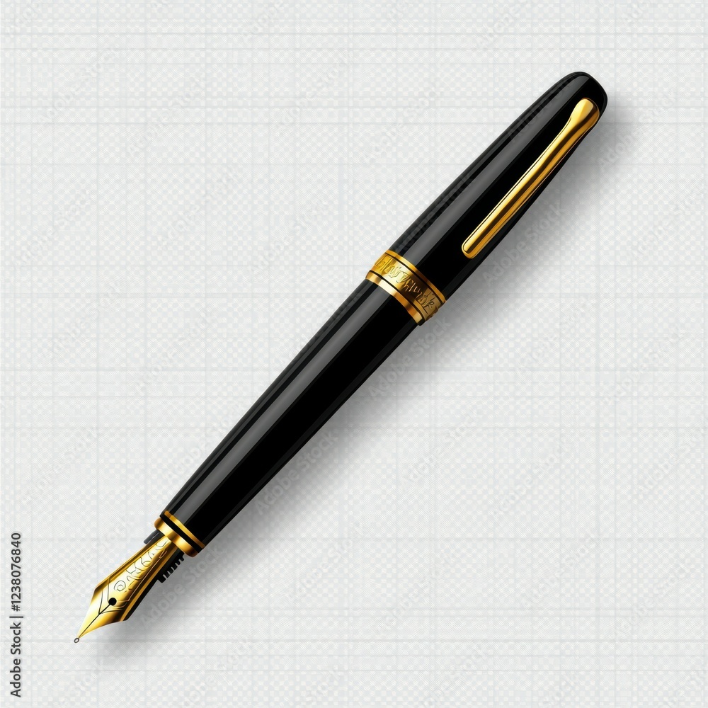 Elegant black fountain pen on a textured background. Elegant black fountain pen on a textured background.