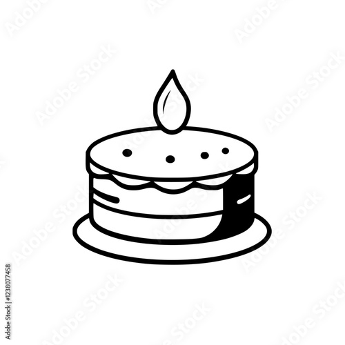 Scrumptious Birthday Cake with Candle: A Delicious Celebration Treat. Perfect for parties and special occasions, this image evokes feelings of joy and sweetness.