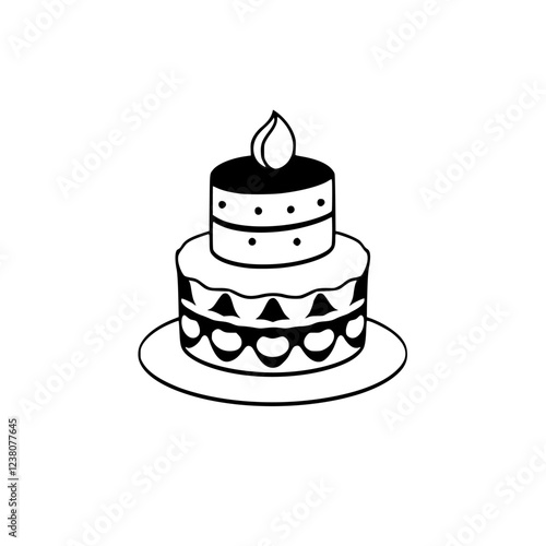 A delightful two-layered cake, adorned with a candle, perfect for birthdays and celebrations. This image is ideal for food blogs, bakeries, and party planning websites.