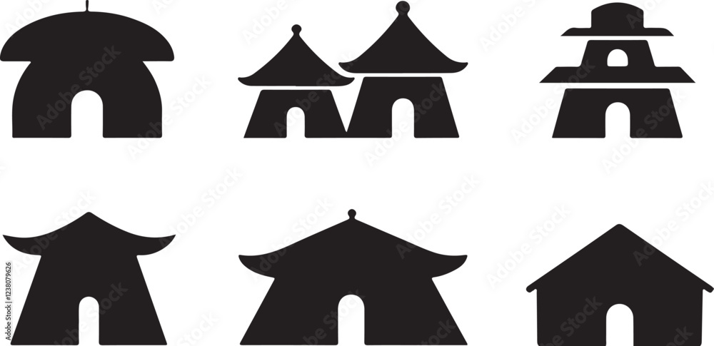 Fototapeta premium Traditional building silhouettes