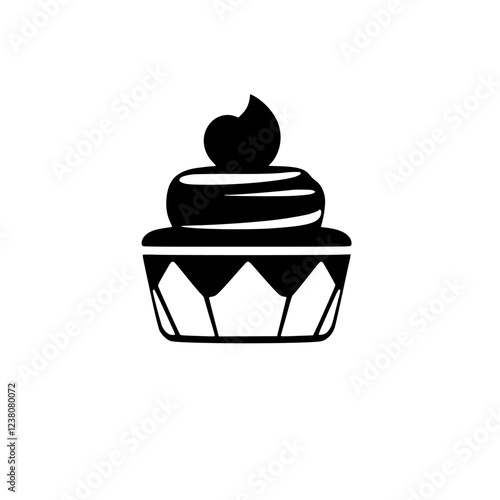 Scrumptious Cupcake: A Delightful Dessert Icon. This image showcases a delectable cupcake, perfect for bakery websites, menus, or food blogs.