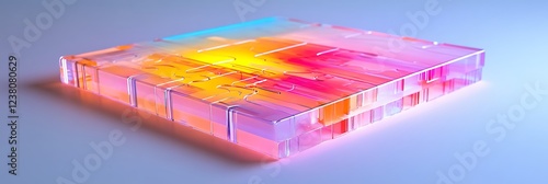High-definition glowing acrylic puzzle with transparent design on white