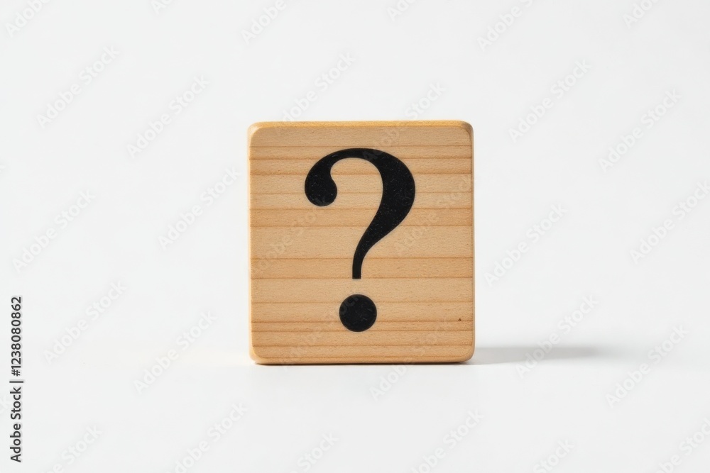 Wooden block with a question mark symbol on a blurred background. Uncertainty, inquiry, curiosity concept. Wooden block with a question mark symbol on a blurred background. Uncertainty, inquiry, curiosity concept.