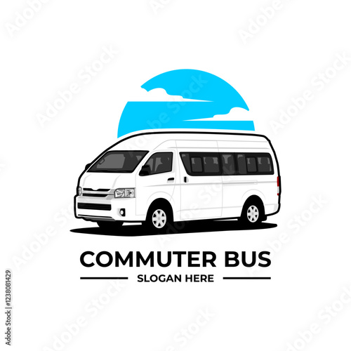 van mpv commuter bus vector illustration