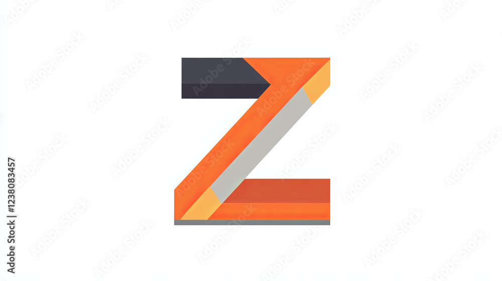 Zillion icon template of letter Z for construction, market distributor or retail sales company. Vector isolated symbol of Letter Z in orange and gray colors for industrial brand corporate design Zillion icon template of letter Z for construction, market distributor or retail sales company. Vector isolated symbol of Letter Z in orange and gray colors for industrial brand corporate design