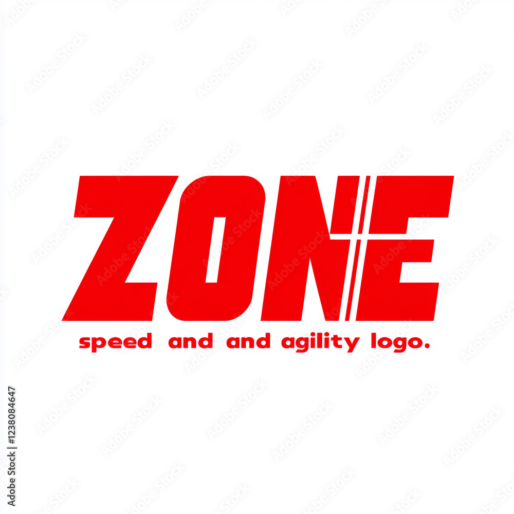 A bright red logo with the text A bright red logo with the text