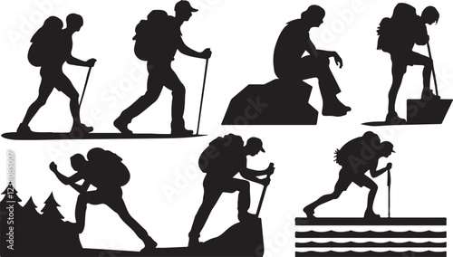 Hiker silhouettes