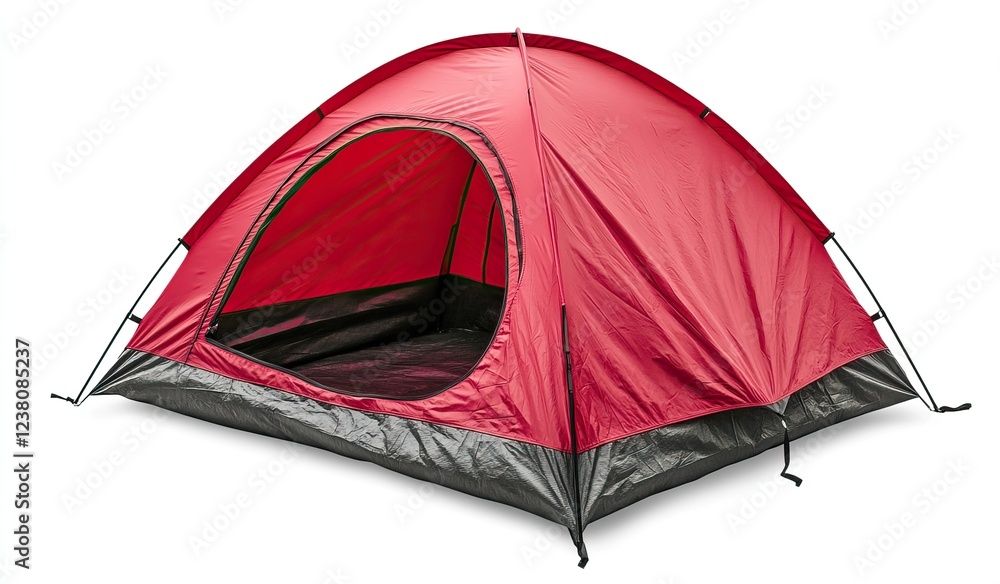 A simple yellow, green, and red tent isolated on a white background. AI generated image A simple yellow, green, and red tent isolated on a white background. AI generated image